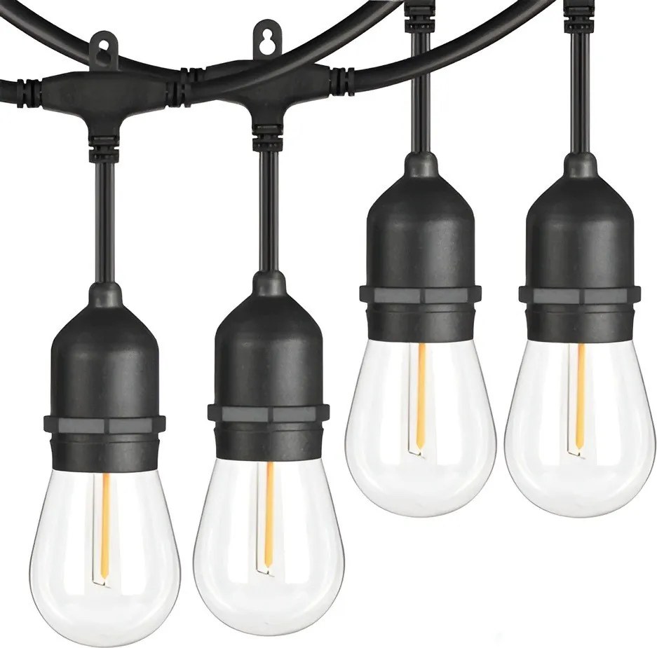 TRENDIE Záhradná svetelná girlanda 20 LED teplá biela E27 20m