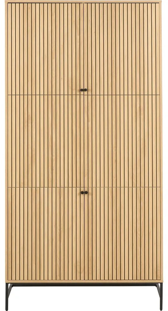 Šatníková skriňa v dekore duba v prírodnej farbe 99x200x60 cm Albany – Actona