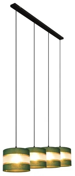 Luster na lanku HELEN 4xE27/15W/230V zelená/zlatá