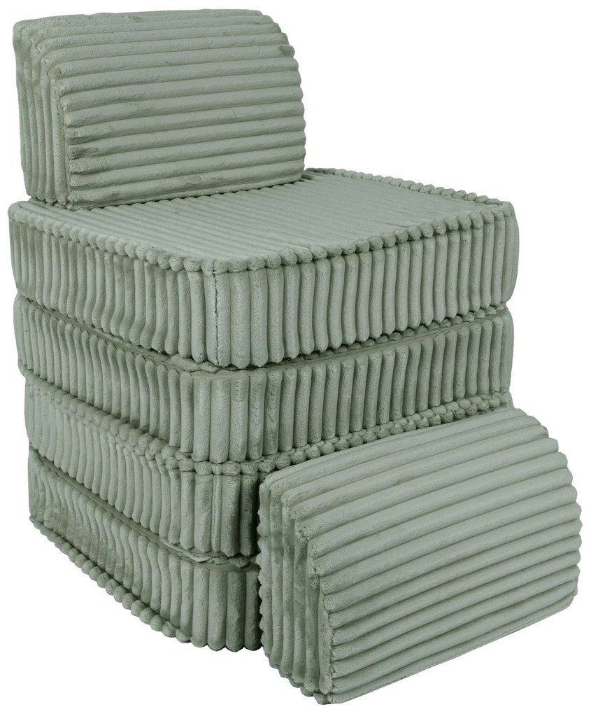 MeowBaby® Churros detská pohovka Basic, Olive Sage Green