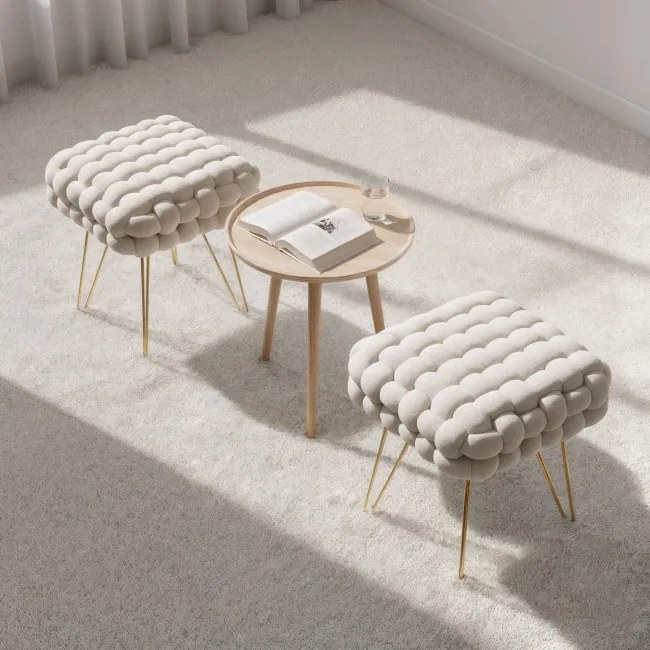 Taburetka DOTTY krémová