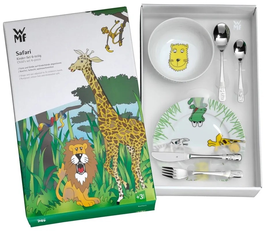 6-dielny detský jedálenský set WMF Cromargan® Safari
