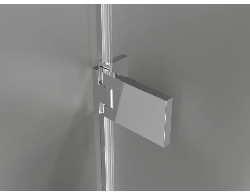 Mexen, Mexen Lunar-F pravé sklápacie sprchové dvere 90 cm, transparentné, chróm - 836-090-000-01-00-P