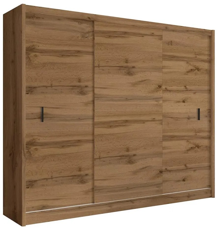 Šatní skriňa SAPHIRA 250x215 cm s posuvnými dverami, dub wotan