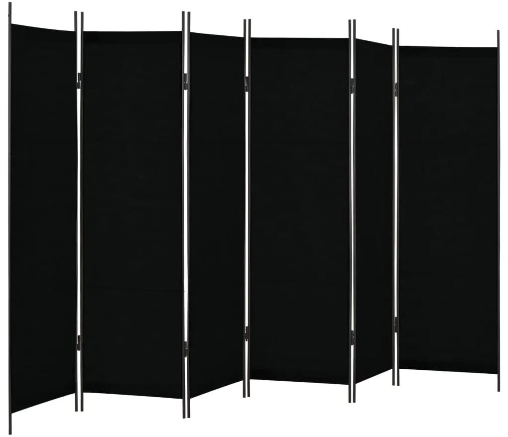vidaXL 6-panelový paraván čierny 300x180 cm