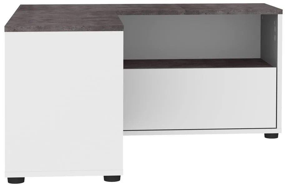 Sivo-biely TV stolík v dekore betónu 90x45 cm Angle – TemaHome