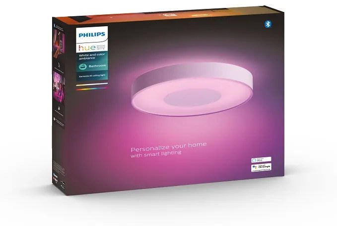 Philips HUE LED White and color Ambiance 41167/31/P9 Xamento M kúpelňové stropné 33,5W 2350lm 2200-6500K 38,1cm IP44 biele stmievateľné Bluetooth