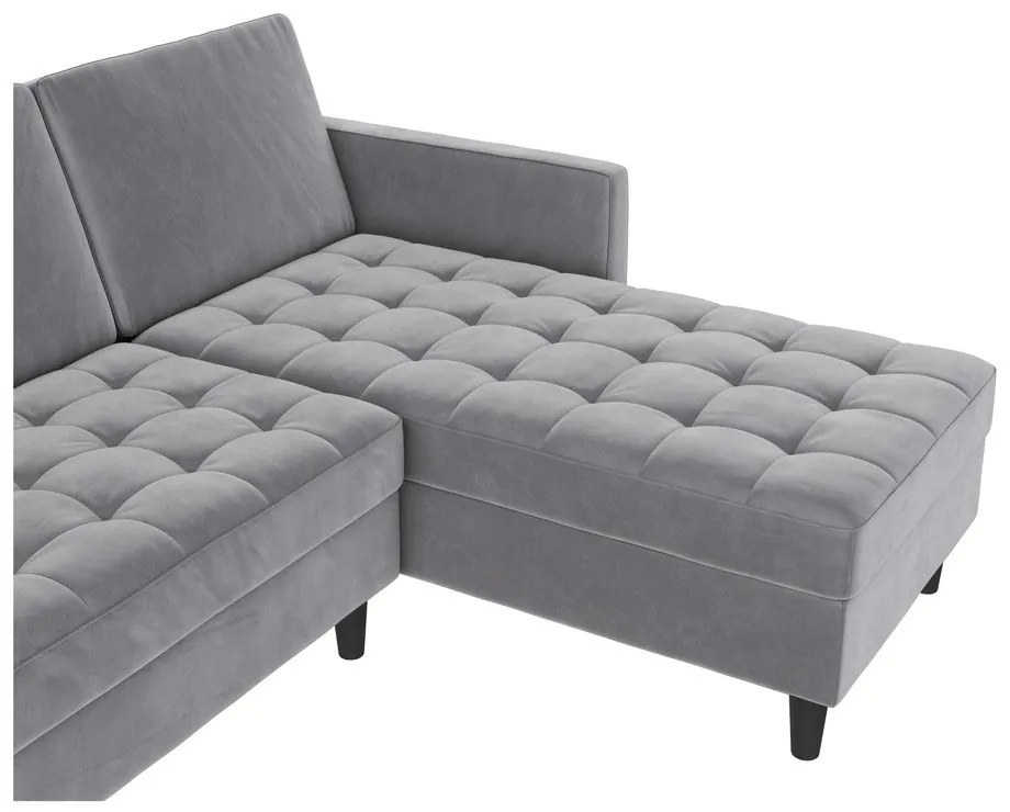 Svetlosivá zamatová rohová pohovka Presley – Støraa