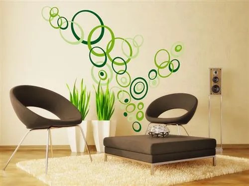Samolepky na stenu Green Circles ST1 021, rozmer 50 cm x 70 cm, IMPOL TRADE