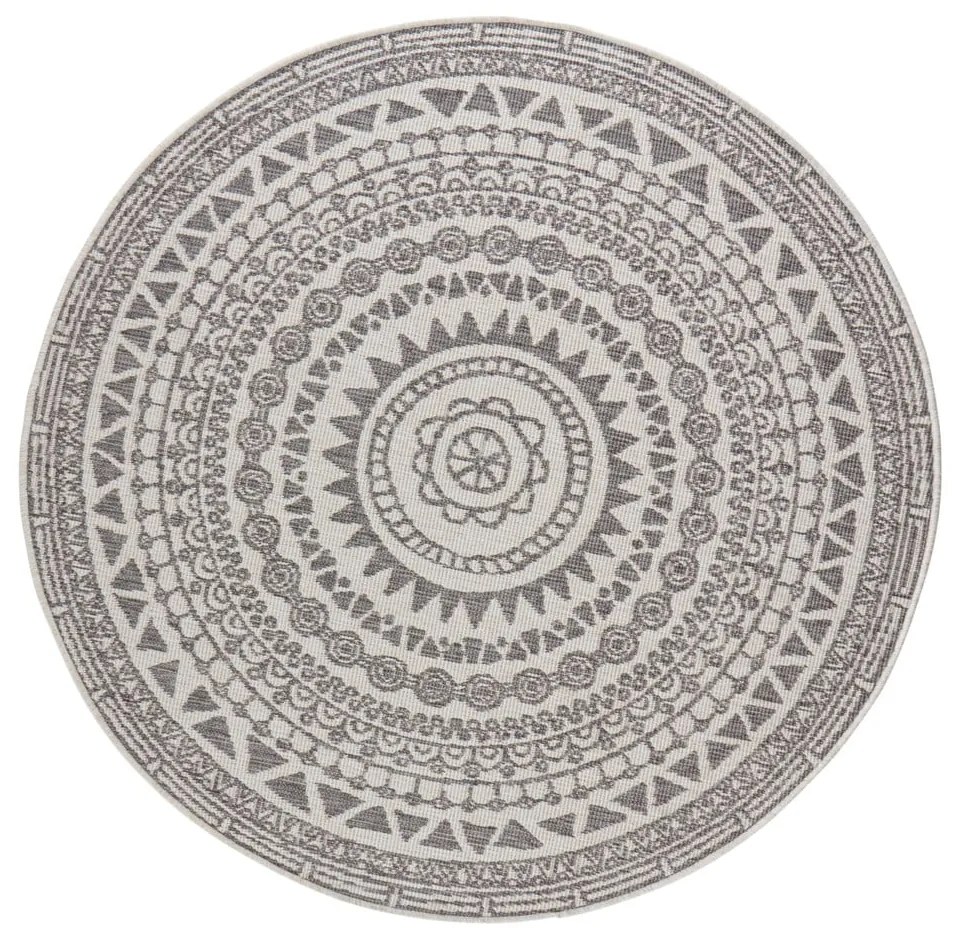 Sivo-krémový vonkajší koberec NORTHRUGS Coron, ø 140 cm