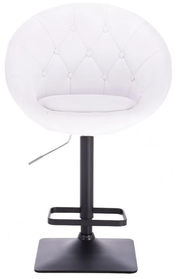 LuxuryForm DESIGN Barová stolička VERA na čiernej hranatej podstave - biela