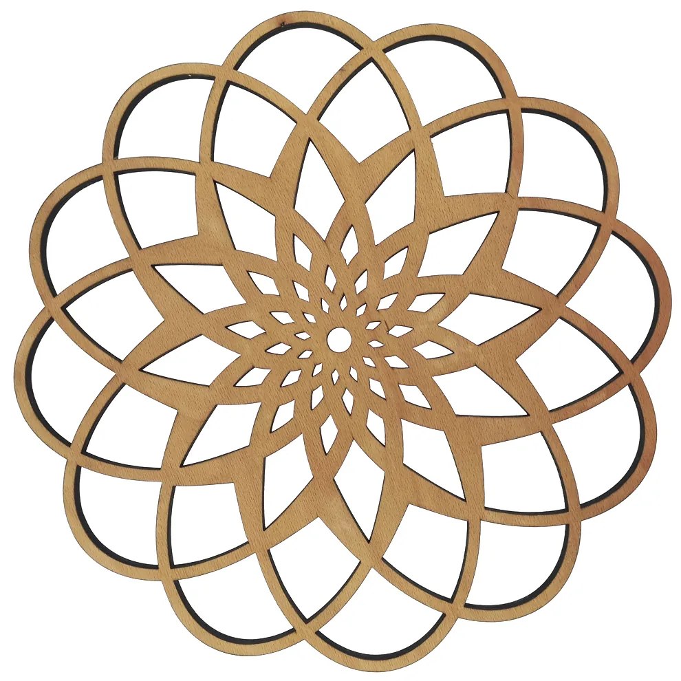AMADEA Drevené prestieranie okrúhle mandala, masívne drevo, priemer 33 cm