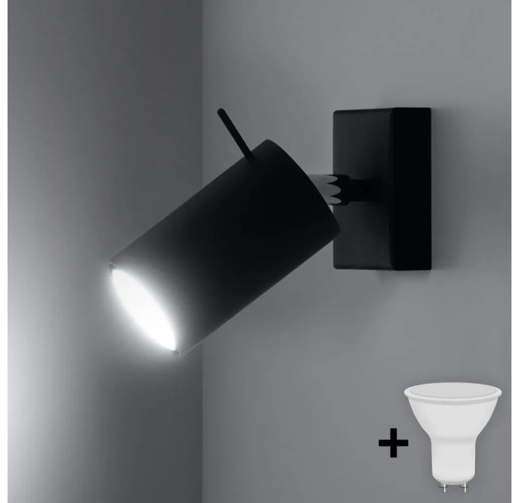 Brilagi -  LED Nástenné bodové svietidlo ASMUS 1xGU10/7W/230V čierna BG0563