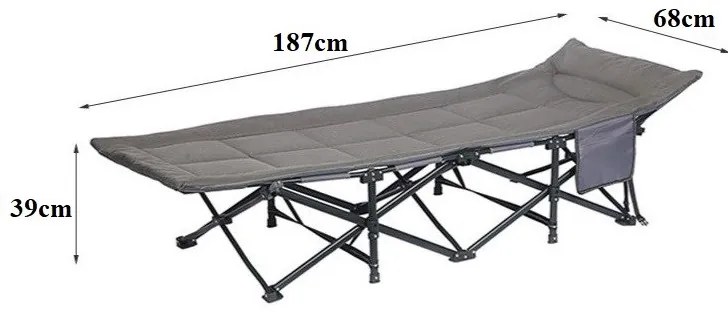 Skladacie turistické lehátko 187 × 68 cm – kompaktné a pohodlné