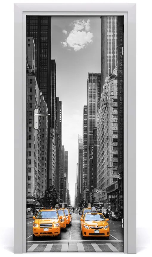 Fototapeta samolepiace dvere taxi New York 75x205 cm