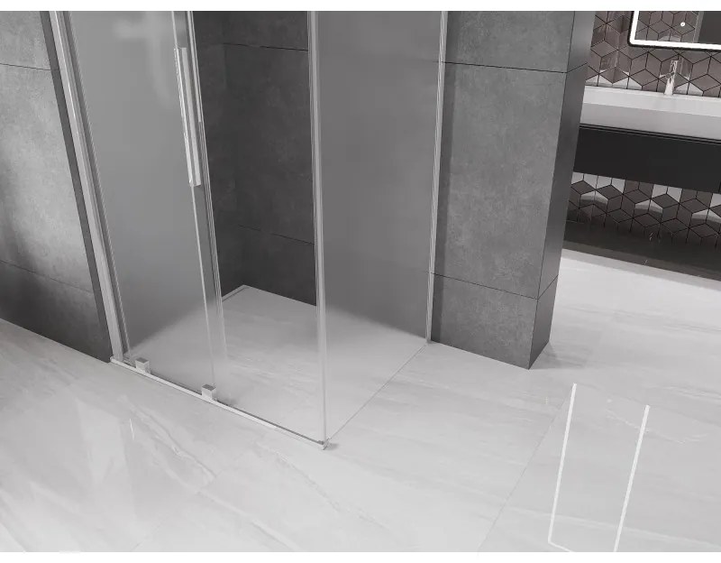 Mexen Velar, sprchový kút s posuvnými dverami 140 x 90 cm, 8mm sklo námraza, chrómová, 871-140-090-31-01