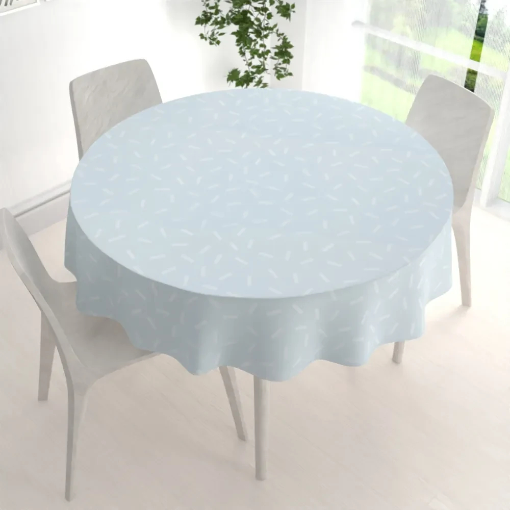 Biante Dekoračný okrúhly obrus PM-063 Konfety na pastelovo modrosivom Ø 130 cm