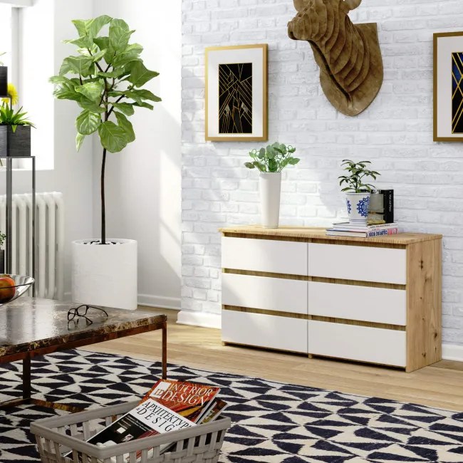 Komoda CL100 6SZ dub sonoma / biela