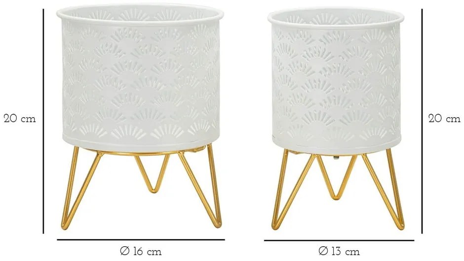 Kovové stojany na kvety 2 ks ø 16 cm (výška 20 cm) Carly – Mauro Ferretti