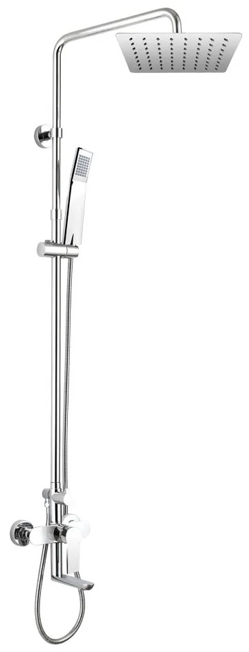 Mereo Mereo, Vaňová batéria s hlavovou hranatou slim sprchou, nerez, MER-CBE60101SDD