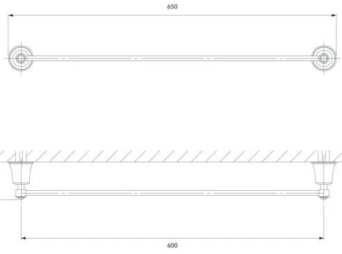 OMNIRES AL53216CR - Nástenný vešiak na uteráky ART LINE 65 cm lesklý chróm