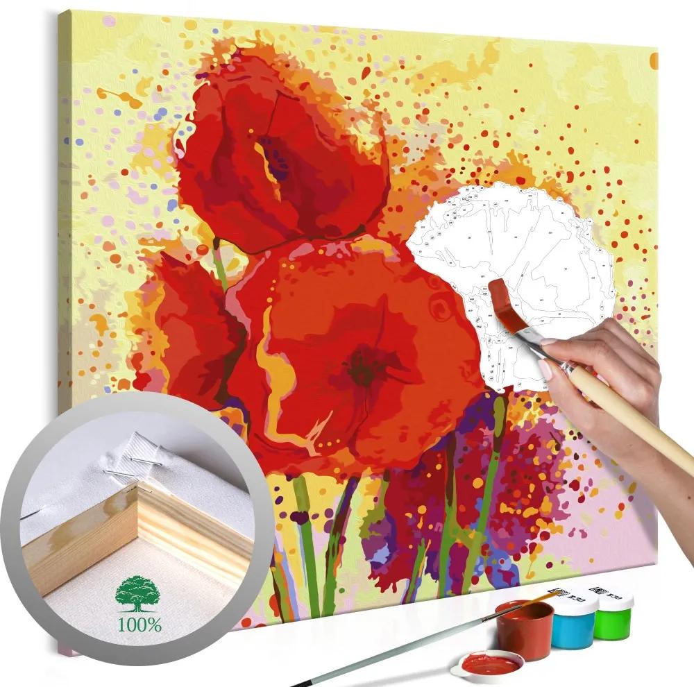 Maľovanie podľa čísiel - Poppies (modern) 60x60