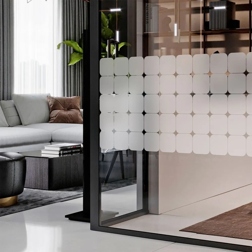 Samolepky na okno 50 ks 10x10 cm Square Blackout – Ambiance