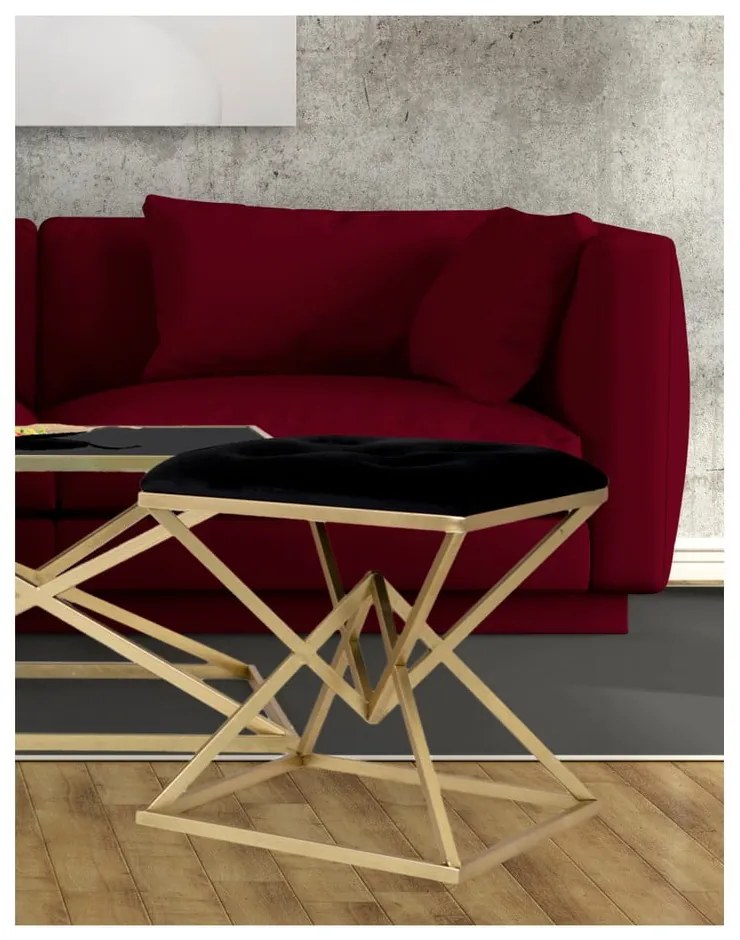 Stolička v čierno-zlatej farbe Mauro Ferretti Piramid