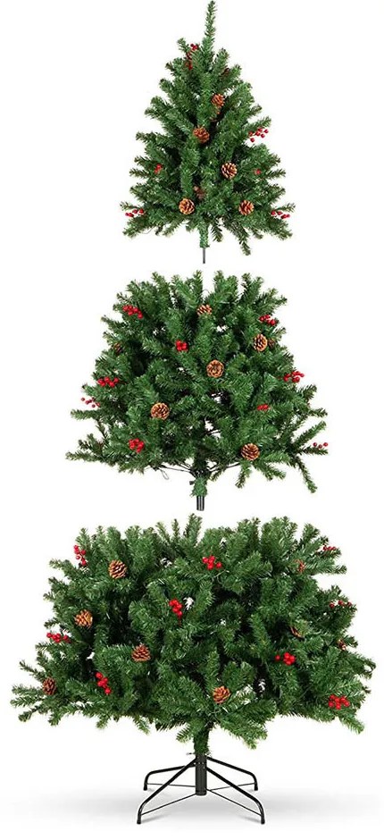 Vianočný stromček s LED diódami, rôzne typy, teplá biela, 320 LED- ov, 210 cm