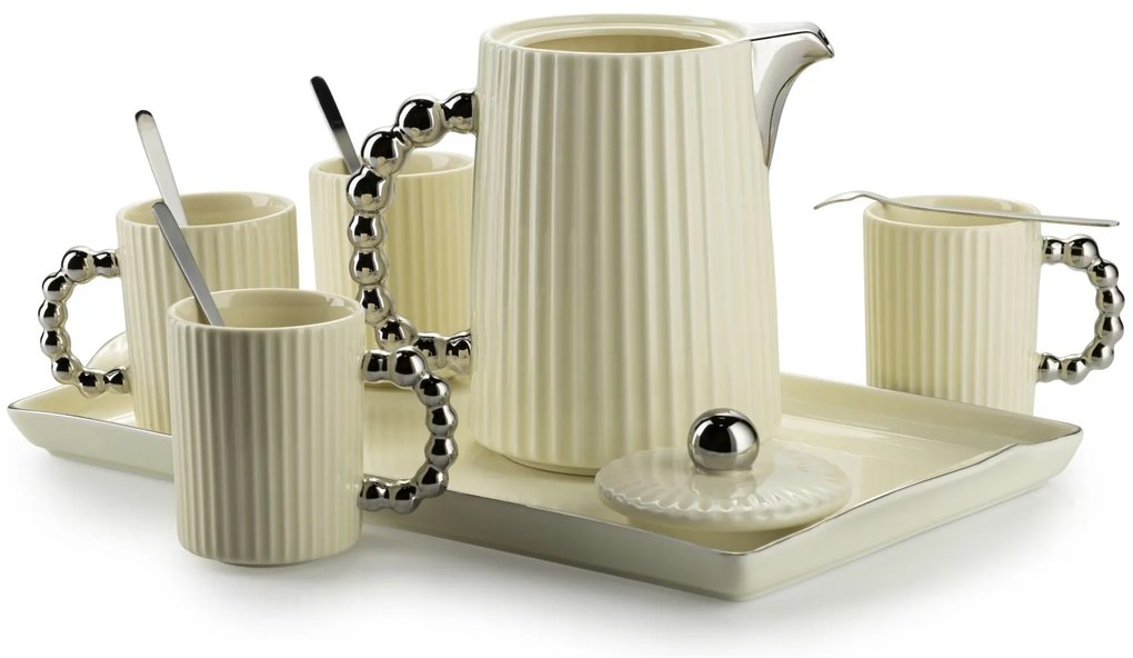 Čajový/kávový set Luca Silver Cream