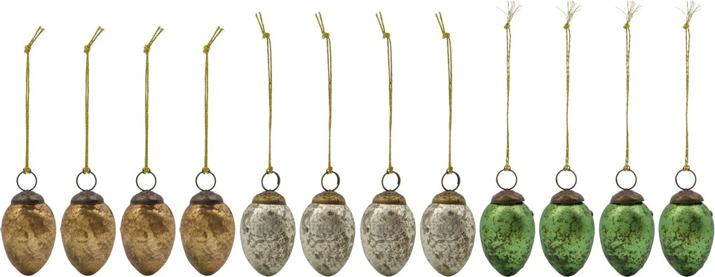 House Doctor Sklenené veľkonočné vajíčka Easter – set 12 ks