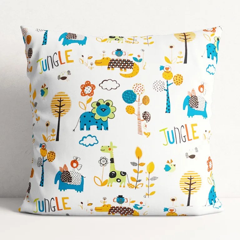 Goldea detská bavlnená obliečka na vankúš - oranžová jungle 40 x 40 cm
