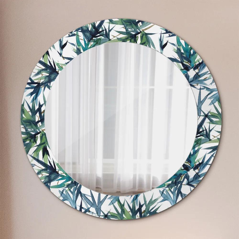 Okrúhle dekoračné zrkadlo s motívom Modré palmy fi 60 cm