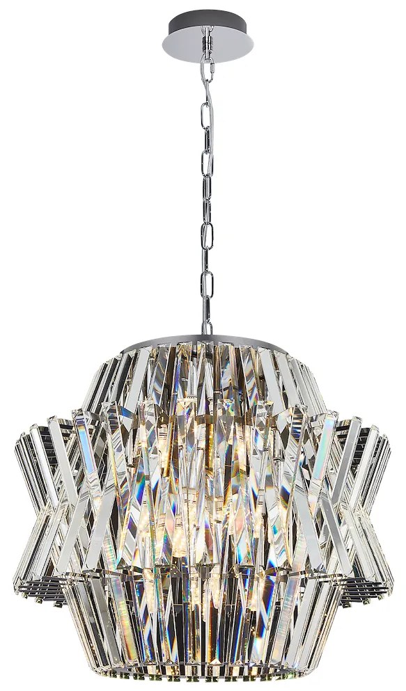 EUlight Luster Crown, 1x krištáľové tienidlo, (fi 54cm), ch