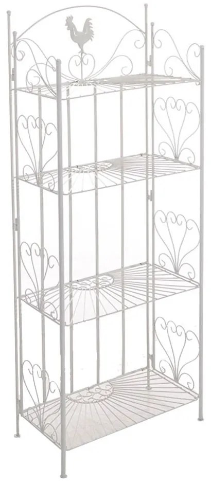 Kovová polica regál Maia - Biela