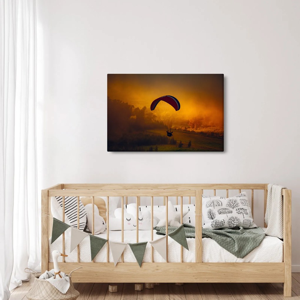 Obraz parašutistu v západe slnka (90x60 cm)