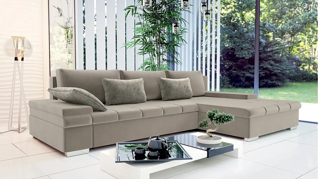 Rohová sedacia súprava Kanton Premium, Dostupné poťahy: Uttario Velvet 2951 + Uttario Velvet 2951 + Magic Velvet Pik 2225, Strana: pravá