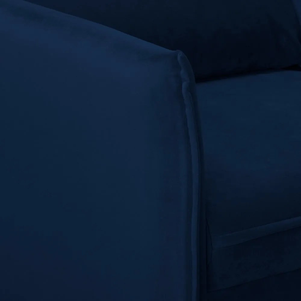 Tmavomodrá zamatová pohovka 138 cm Juli – Ropez