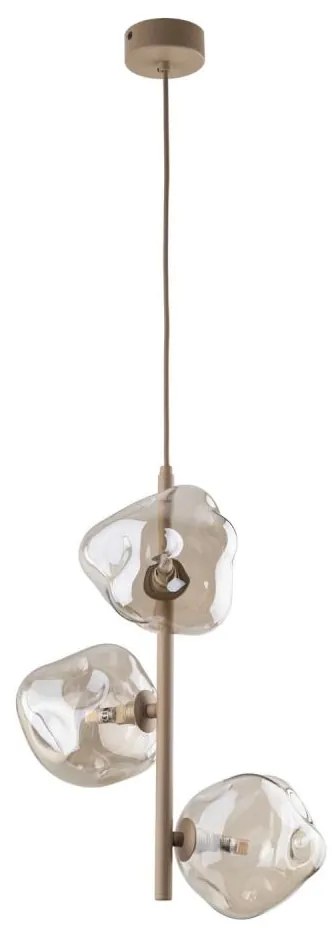 TK Lighting Závesný luster na lanku LAVA 3xG9/8W/230V béžová/dymová béžová 11107