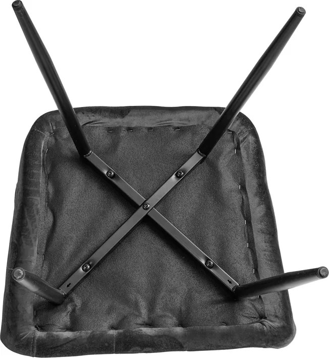 Sivé jedálenské kreslo MARLEN VELVET s čiernymi nohami