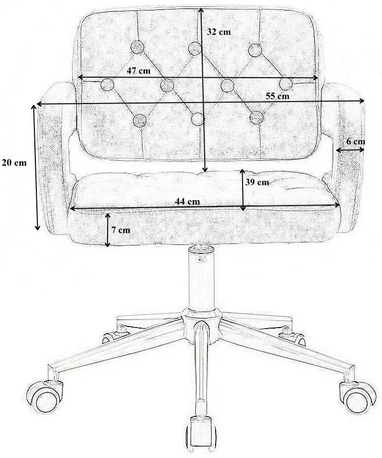 LuxuryForm DESIGN Kreslo ADRIA VELUR na zlatej podstave s kolieskami - latte
