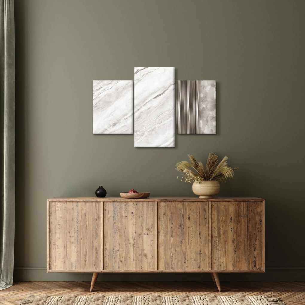 Obraz - Mramor so striebornými linkami (90x60 cm)