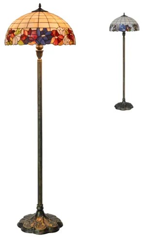 Stojaca vitrážová lampa Kvietky Prezent 145 vzor 9 150*Ø46