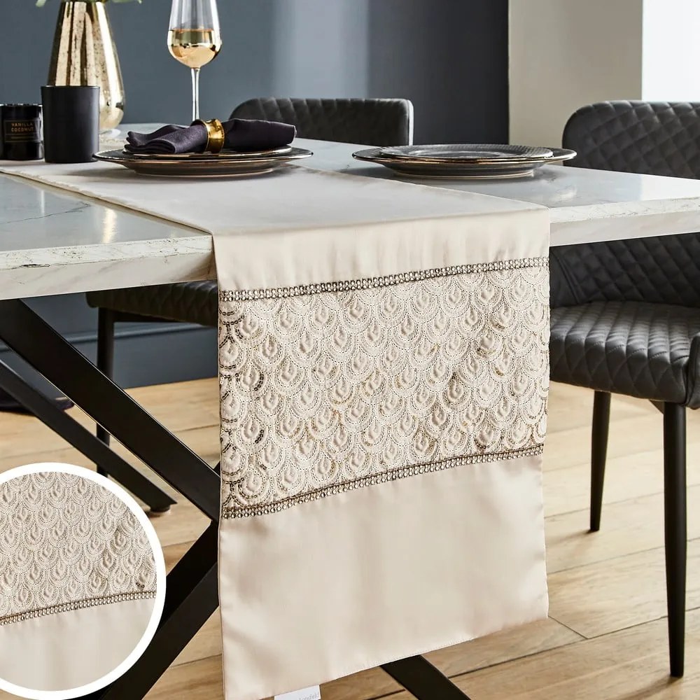 Behúň na stôl z mikrosaténu 33x180 cm Deco Sequin – Catherine Lansfield