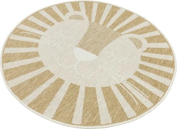 Detský obojstranný koberec BRUSSELS 206023/10820 béžový / krémový kruh