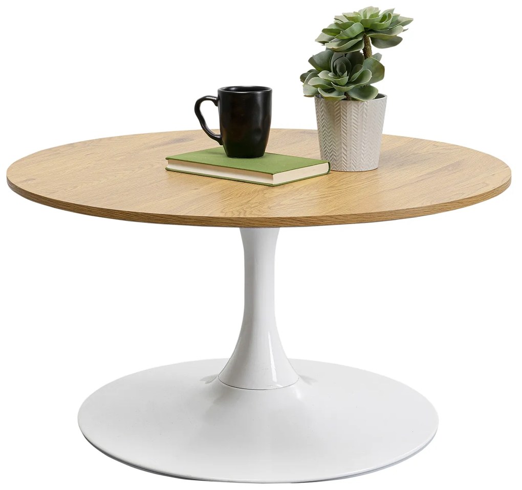 Schickeria Oak konferenčný stolík biely Ø80 cm