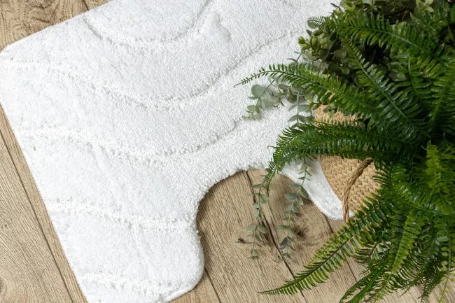 Sada kúpeľňových koberčekov SUPREME WAVES vlny, biela