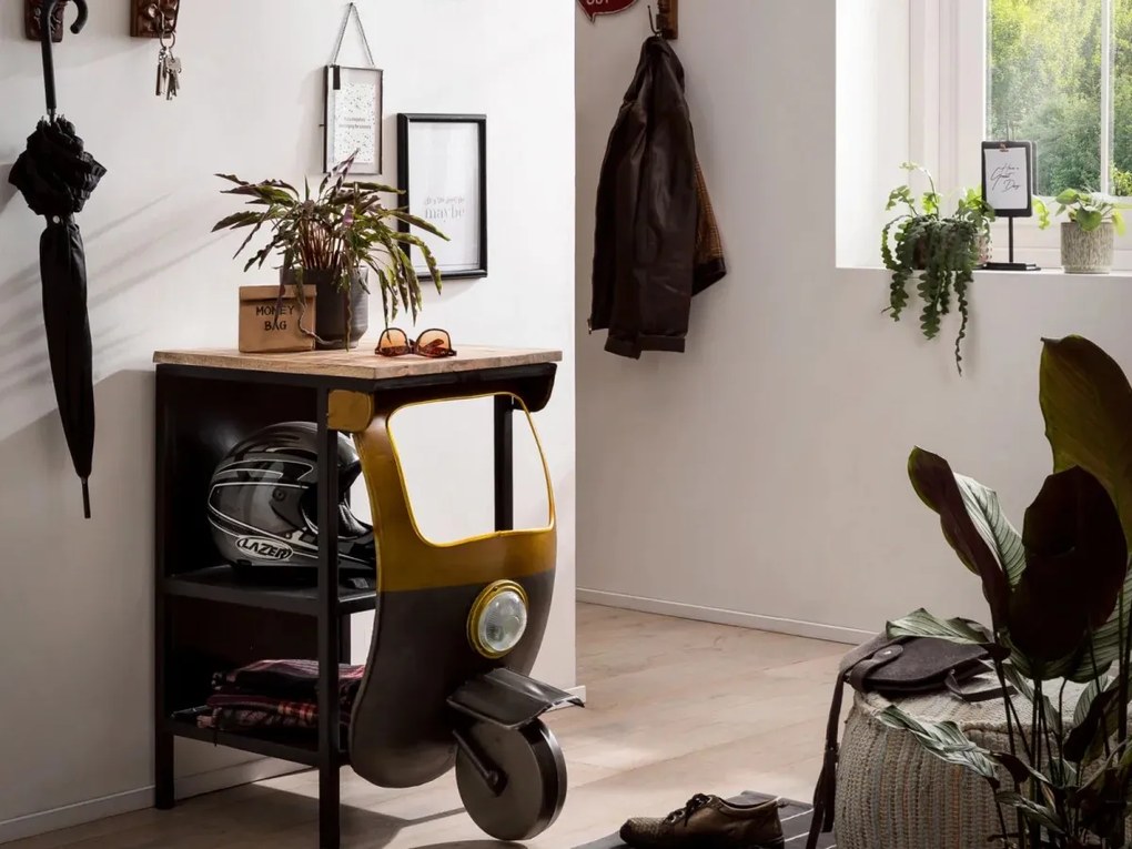 furniture-nabytek.cz - Masivní konzolový stůl TukTuk z mangového dřeva, lakovaný, černý