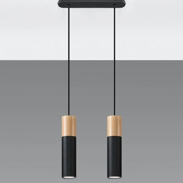 Sollux SL.0633 - Luster na lanku PABLO 2xGU10/40W/230V čierna