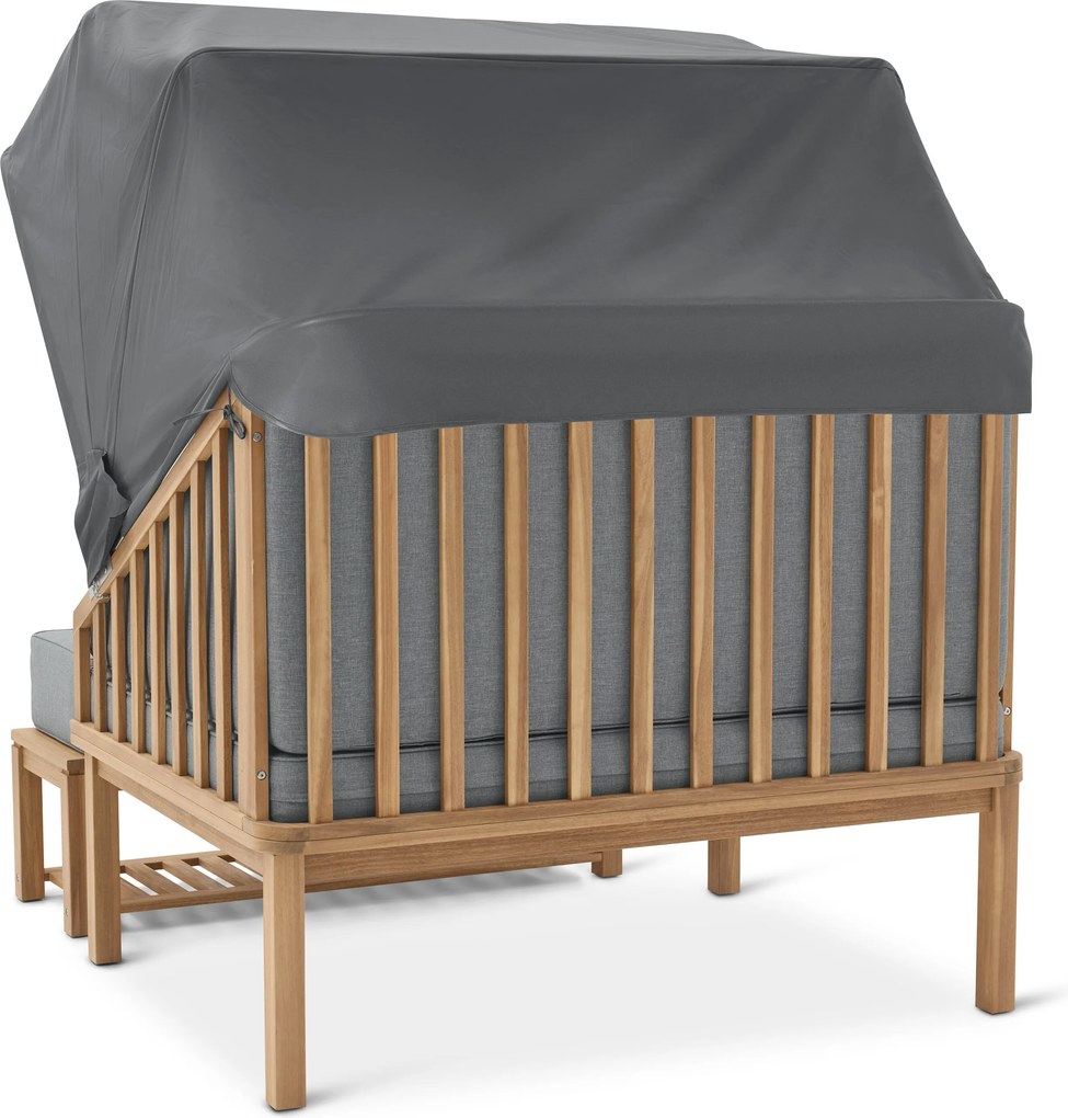 Plážové kreslo prémiovej kvality so strieškou na ochranu proti slnku